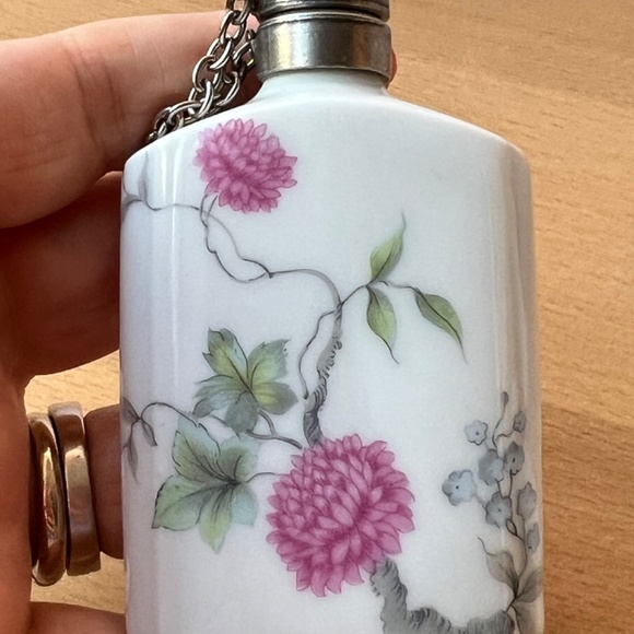 ANTIQUE VINTAGE LIMOGES FRANCE PORCELAIN PERFUME BOTTLES PINK PEONIES FLOWER 2PC - Picture 11 of 16